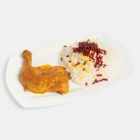 زرشک پلو با مرغ سرخ شده