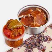 ته دیگ با خورش قیمه بادمجان