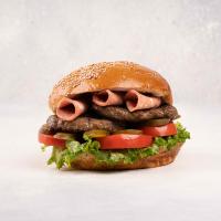 پپرونی برگر با نان گرد