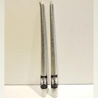 شمع شمعدانی ۲ عددی نقره ای