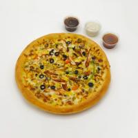 پیتزا مرغ و قارچ یک نفره