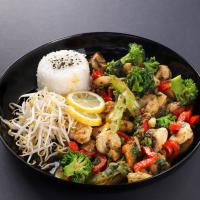 میگو با سس کاری سبز