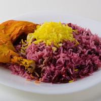 آلبالو پلو با مرغ (ران)