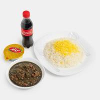 چلو خورشت قورمه سبزی کمبو