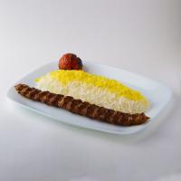 چلو کباب کوبیده یک سیخ
