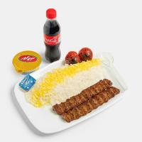 چلو کباب کوبیده کمبو دو سیخ