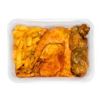 خوراک ران مرغ سرخ شده