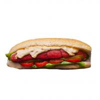 ساندویچ هات داگ گریل با پنیر و قارچ