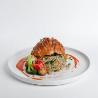 بشقاب مرغ سوويد شده با برنج قهوه ای