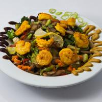 خوراک میگو سبزیجات