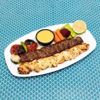 خوراک کباب وزیری ممتاز با سبزیجات