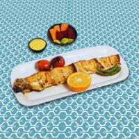 خوراک ماهی قزل آلا کبابی با سبزیجات