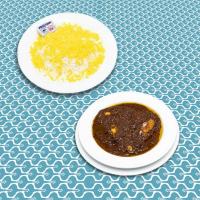 چلو خورشت فسنجان با ران مرغ