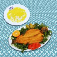 چلو ماهی قزل آلا سرخ شده