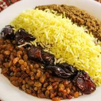 عدس پلو با گوشت