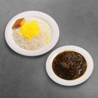 چلو خورشت قورمه سبزی