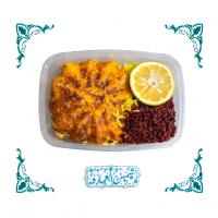 ته چین مرغ و بادمجان