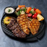 فیله استیک گوشت و مرغ گریل (دو نفره)