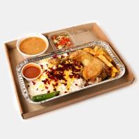 زرشک پلو با مرغ سرخ شده