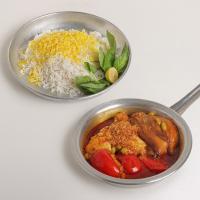 چلو خورشت مسما بادمجان با ران مرغ ویژه هوژان