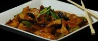 مرغ با بلک پپر و برنج بخارپز ژاپنی