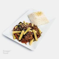 بیف بامبو شوت با برنج بخارپز ژاپنی