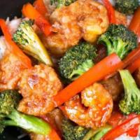 شریمپ چاپسویی و برنج بخارپز ژاپنی