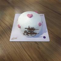 کیک گرد وانیل قلب 