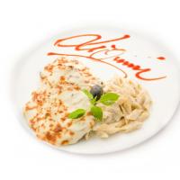 شنیسل گوشت همراه با پنه آلفردو