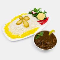 چلو خورشت قرمه سبزی