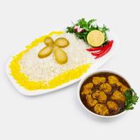 چلو خورشت قلیه میگو