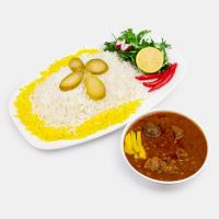 چلو خورشت قیمه سیب زمینی