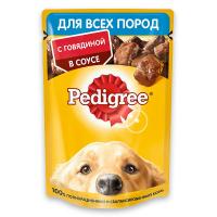 پوچ سگ پدیگری طعم گوشت گاو در سس