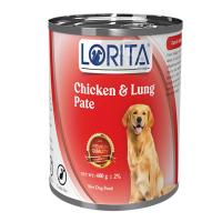 کنسرو سگ لوریتا مرغ و جگر 400 گرم