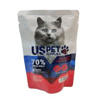 پوچ گربه بالغ US PET با طعم گوشت بره و بلدرچین در سس – 100 گرم