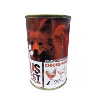 کنسرو پته سگ یو اس پت طعم مرغ و شترمرغ و کدوحلوایی 400 گرم