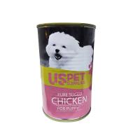 کنسرو نچرال توله سگ یو اس پت - USPET طعم مرغ 400 گرم
