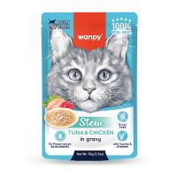 پوچ نچرال گربه ونپی Wanpy طعم ماهی تن و مرغ 70 گرمی