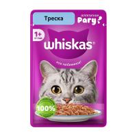 پوچ گربه بالغ ویسکاس Whiskas طعم ماهی کاد در سس 75 گرمی