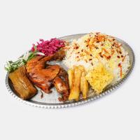زرشک پلو با مرغ سرخ شده ویژه (ران)