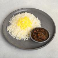چلو خورشت قورمه سبزی 