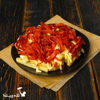 سیب زمینی سرخ شده با پنیر چدار و بیکن