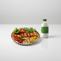 خوراک بال و پاچین زعفرانی + دوغ بطری