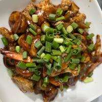 میگو با فلفل سیاه و سبزیجات