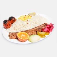 چلو کباب کوبیده زعفرانی