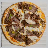 پیتزا سیر و استیک آمریکایی (۲۷ سانتی متری)