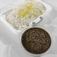 چلو خورشت قورمه سبزی