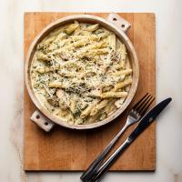 پاستا اسفناج و مرغ