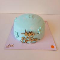 کیک آبی گل آبی