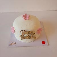 مینی کیک سفید گل صورتی